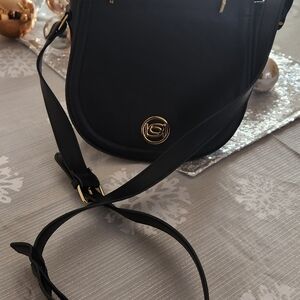 bebe Black Crossbody Bag with Gold Accents
